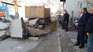 Ödemiş'te Sanayi Caddesi'nde sıcak asfalt için çalışmalar başladı